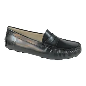 2582 - Gray Polished Leather Girls Mocassin Loafer