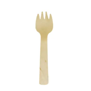 4.3" Disposable Birch Wood Small Tasting Spork (case)
