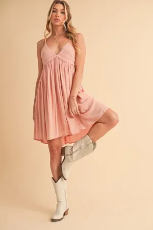 Aemi   Co Ruched Plunge Mini Cami Dress