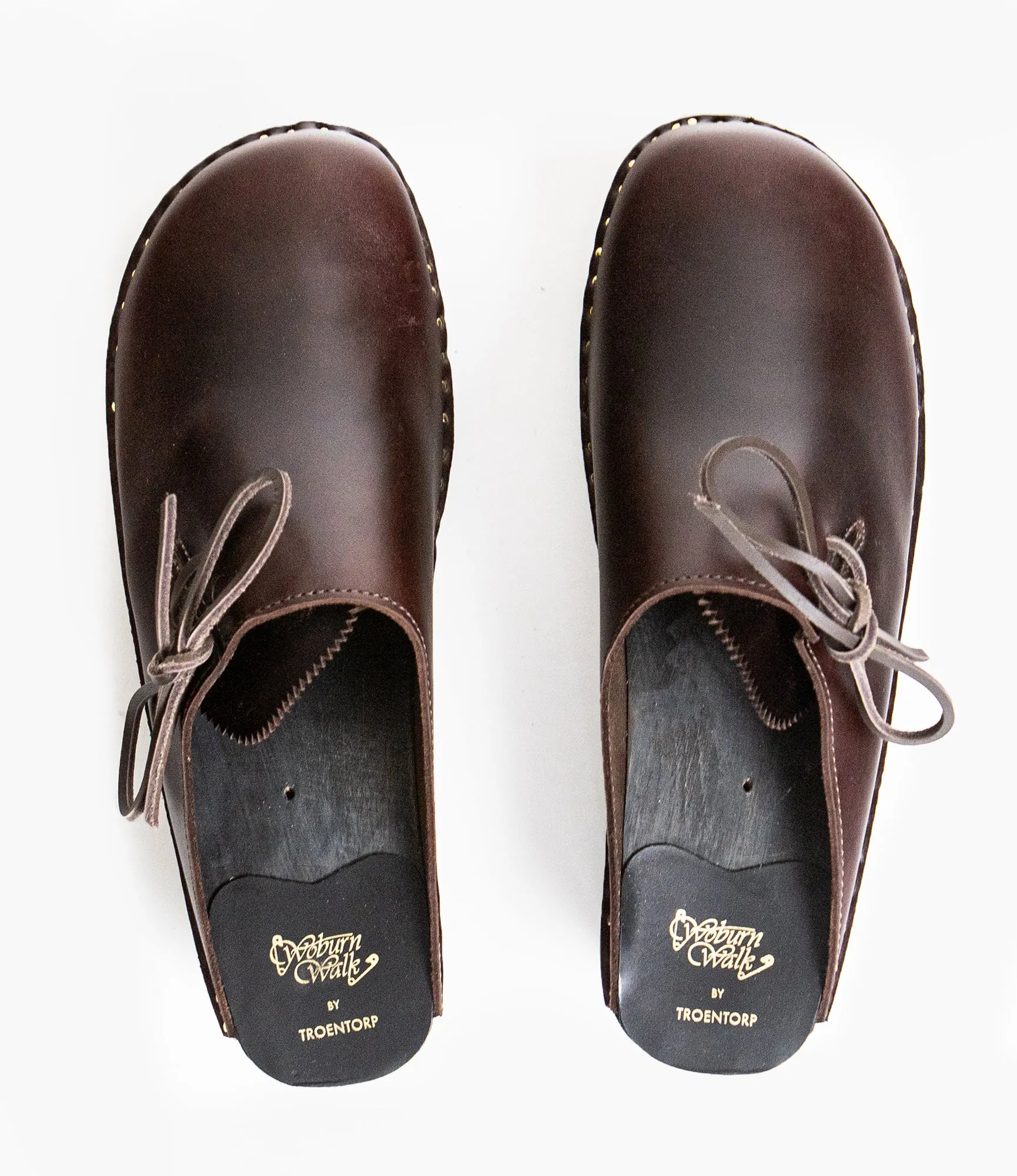 Alps Side Lace Clog – Brown Leather