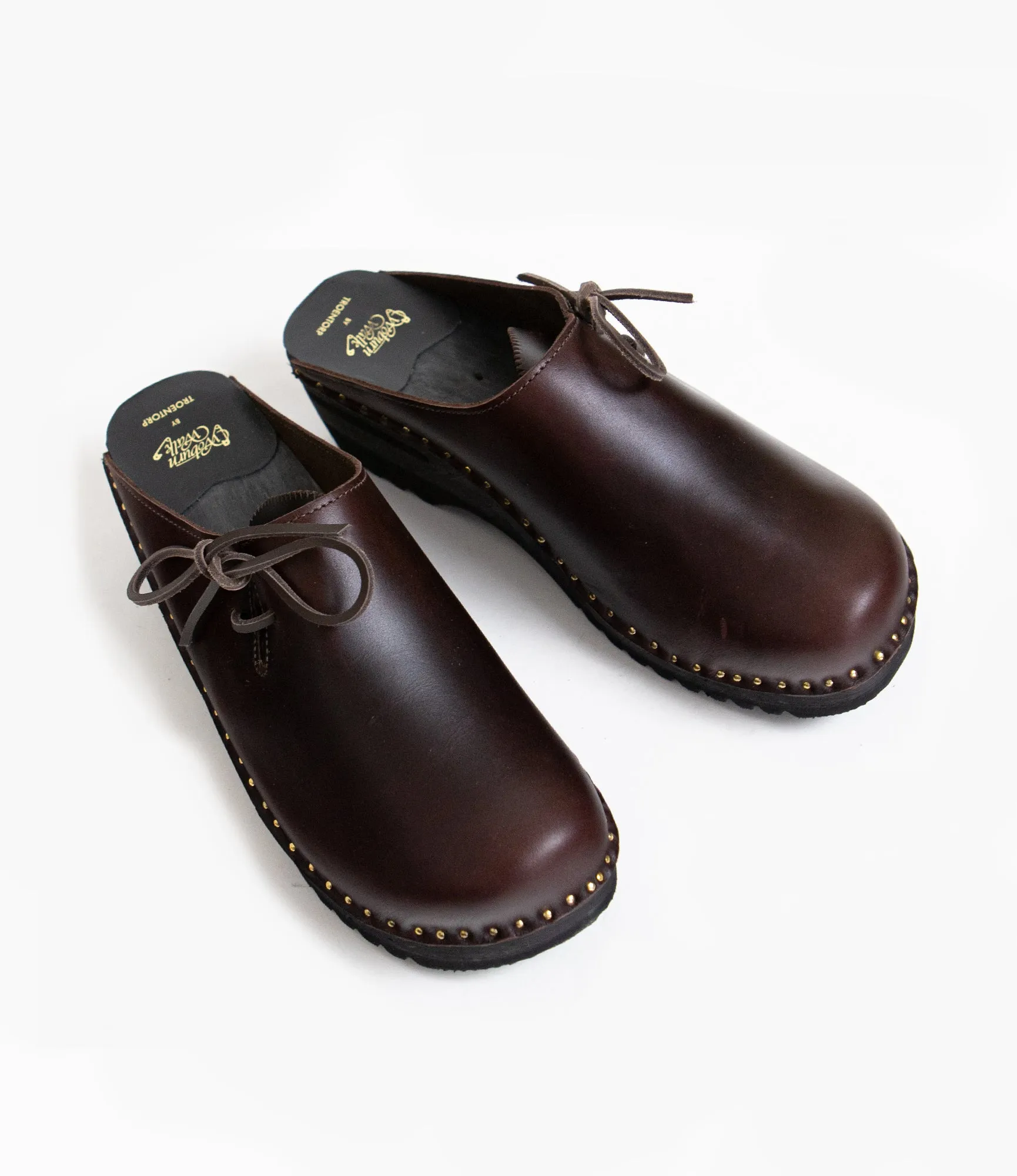 Alps Side Lace Clog – Brown Leather
