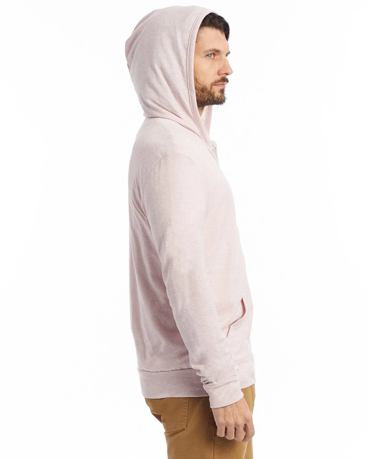 Alternative Unisex Eco-Jersey Zip Hoodie | Eco Rose Quartz