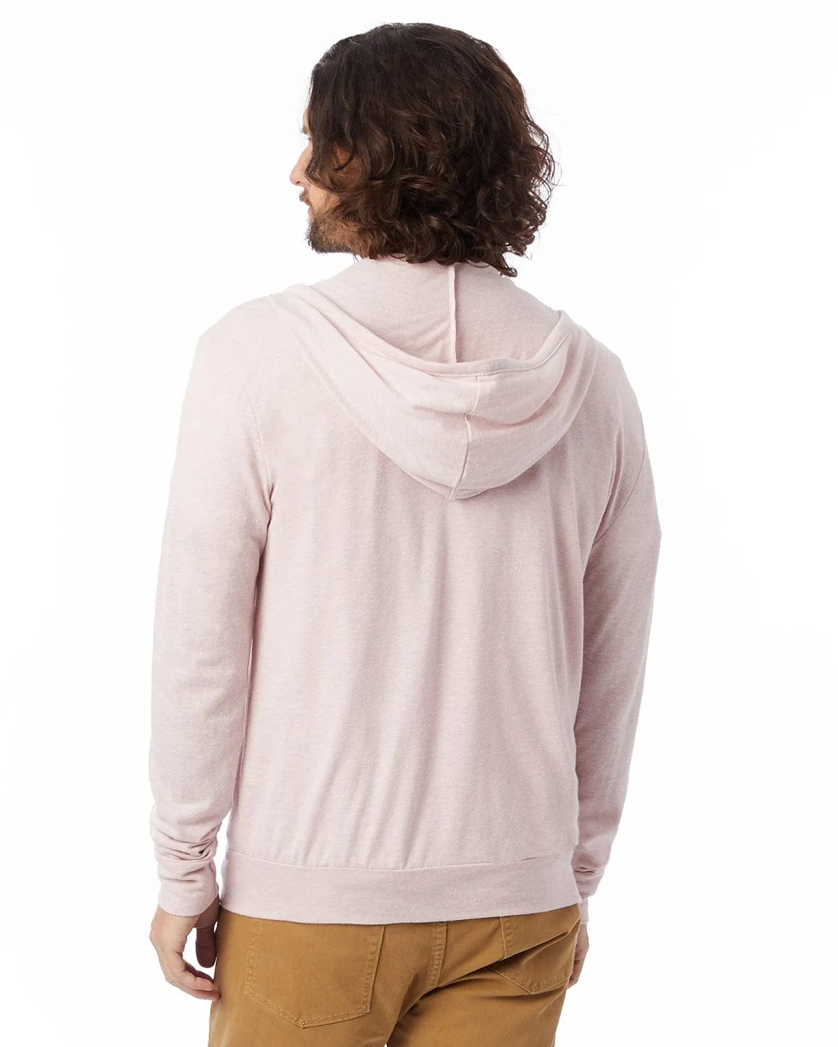 Alternative Unisex Eco-Jersey Zip Hoodie | Eco Rose Quartz