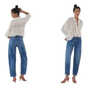 Anthropologie Pilcro Barrel Leg Breaker Relaxed Jeans Size 25