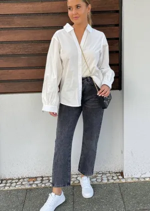 Aysha Washed Out Jean Black