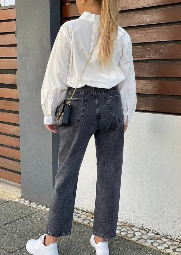 Aysha Washed Out Jean Black