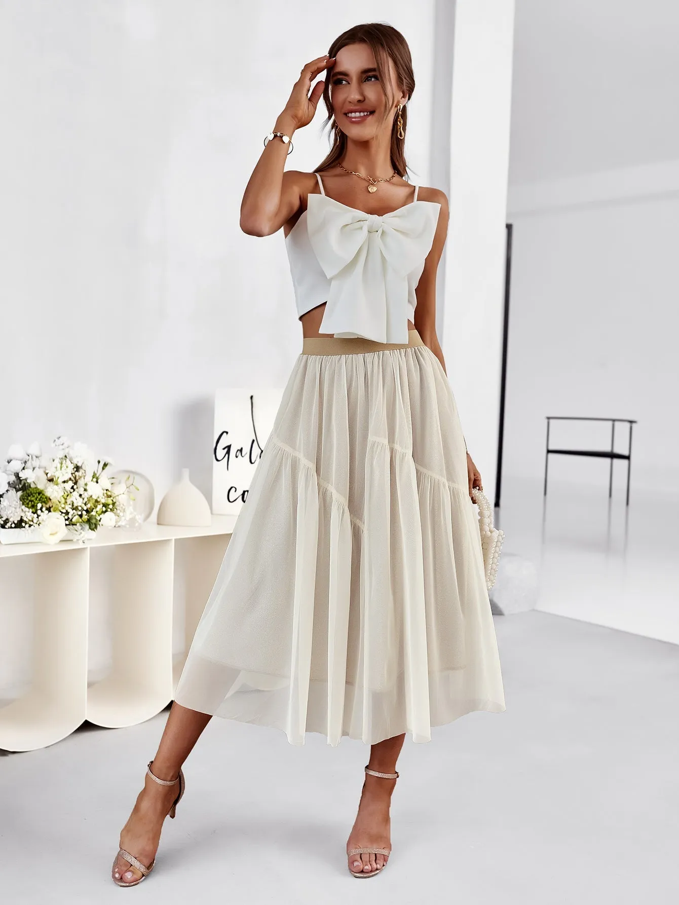 Basa Midi Skirt - Apricot