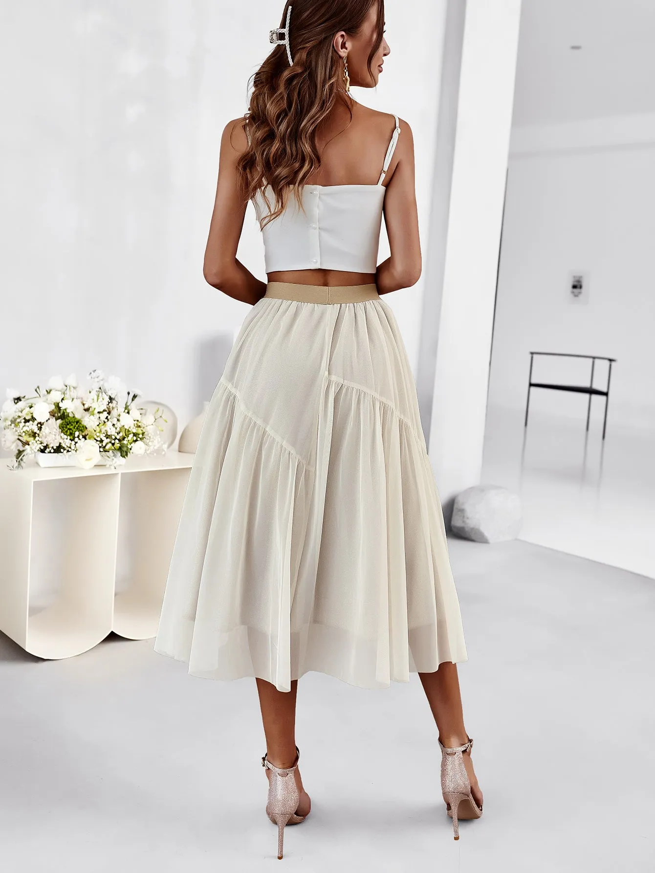 Basa Midi Skirt - Apricot