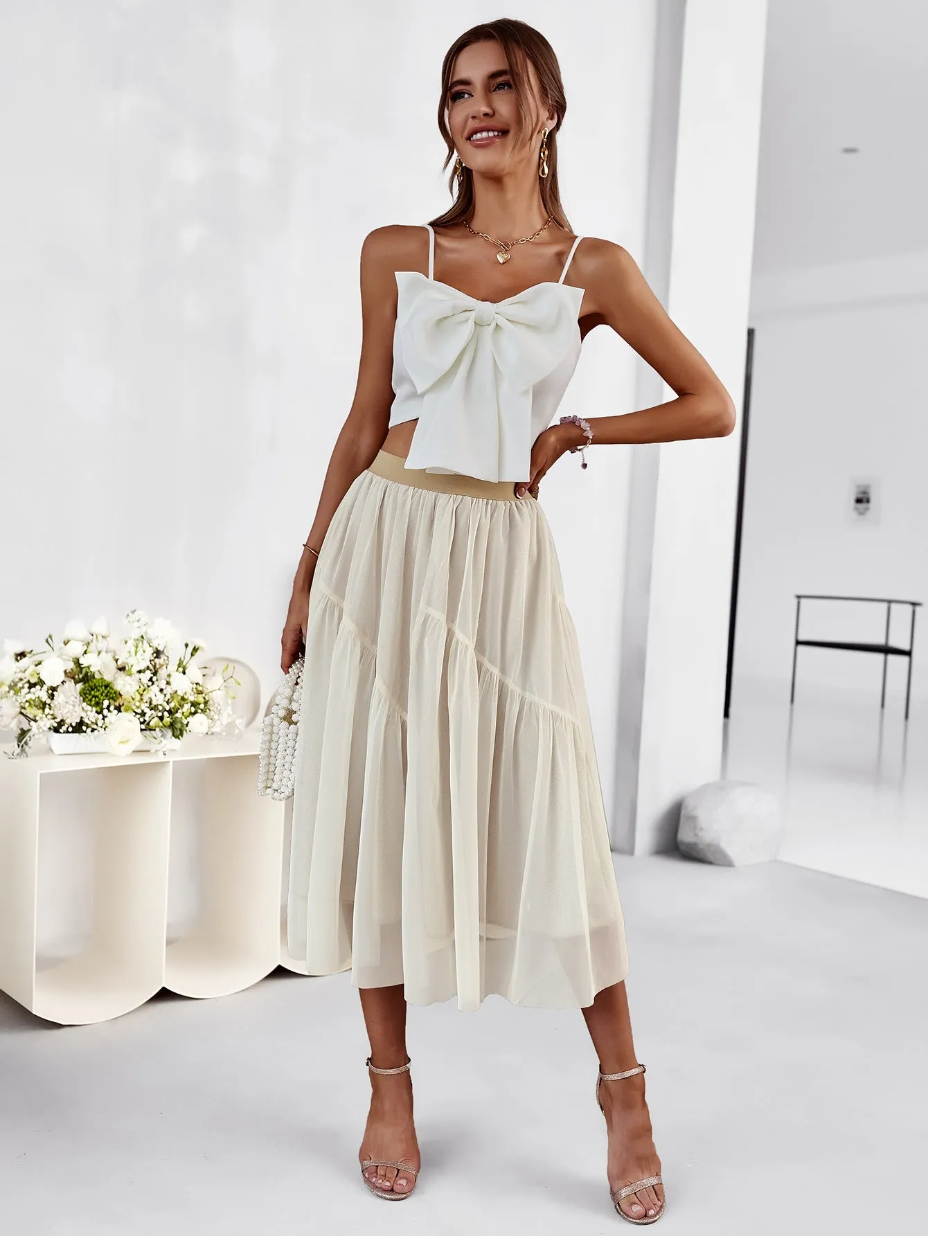 Basa Midi Skirt - Apricot