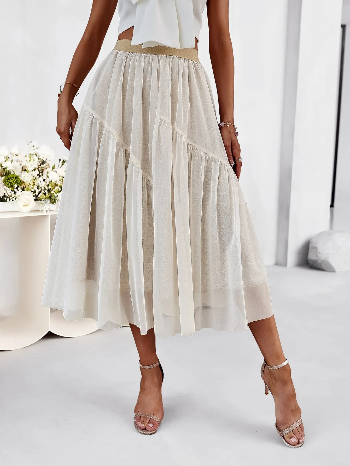 Basa Midi Skirt - Apricot
