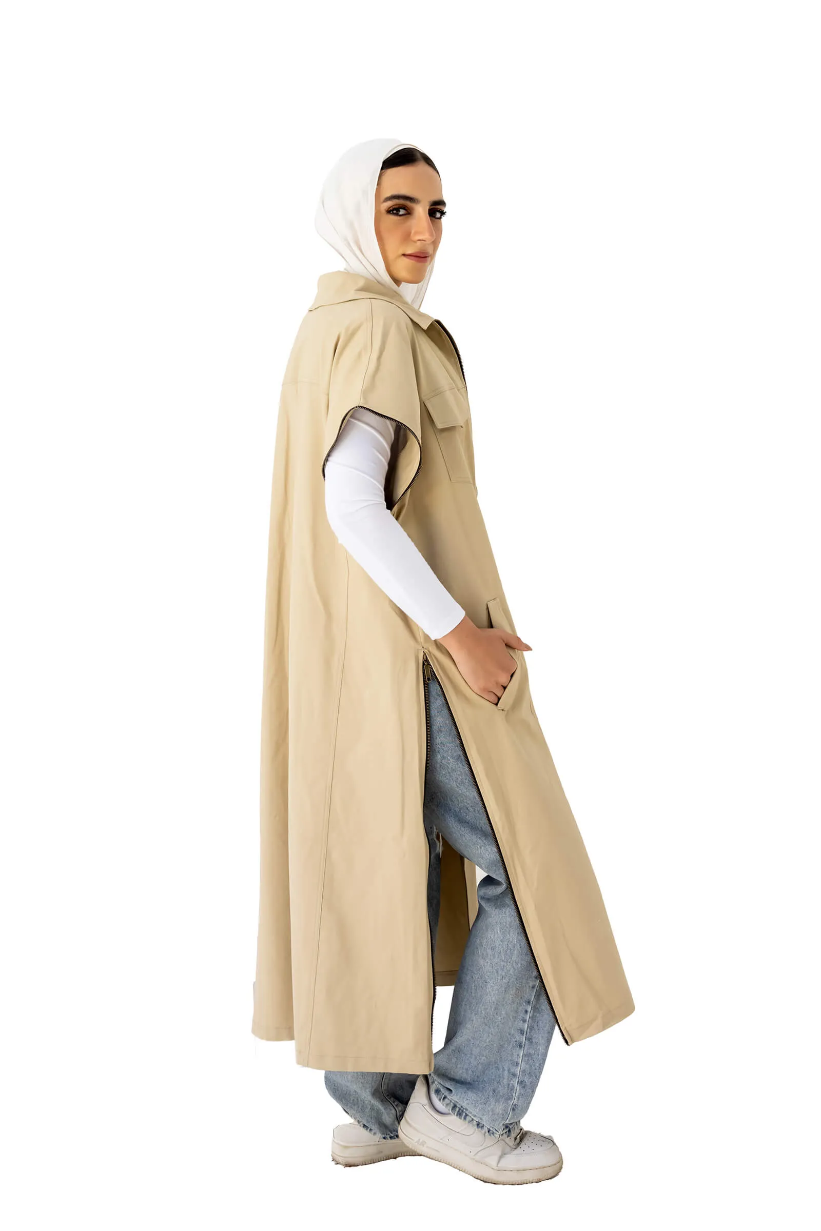 Beige Naomi Utility Maxi Dress