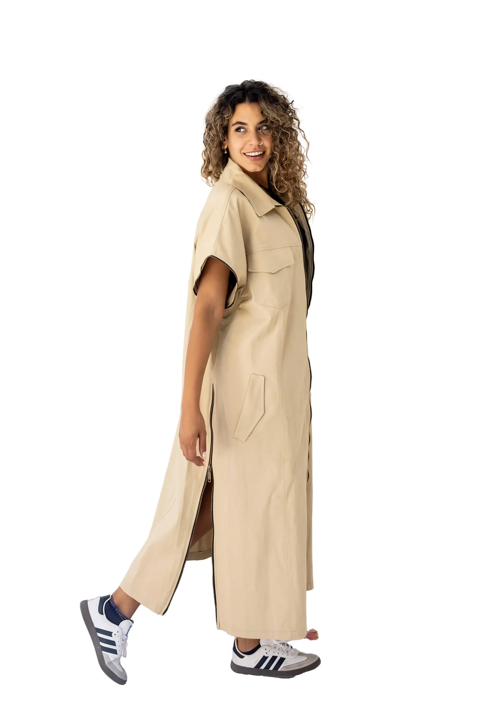 Beige Naomi Utility Maxi Dress
