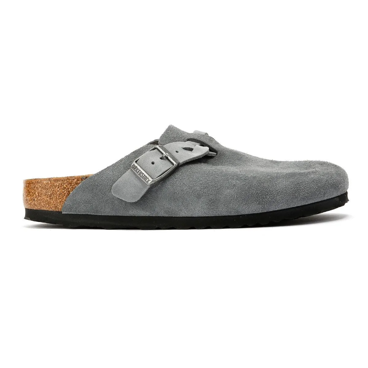 Birkenstock Boston Braided Suede Women's Basalt Grey Narow Fit Clogs