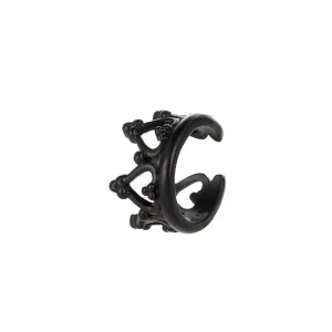 Black Heart Crown Ear Cuff
