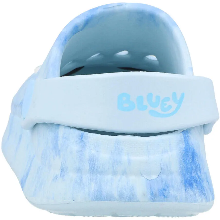 Bluey Tie Dye Kids Clogs with Bingo Badges Blue