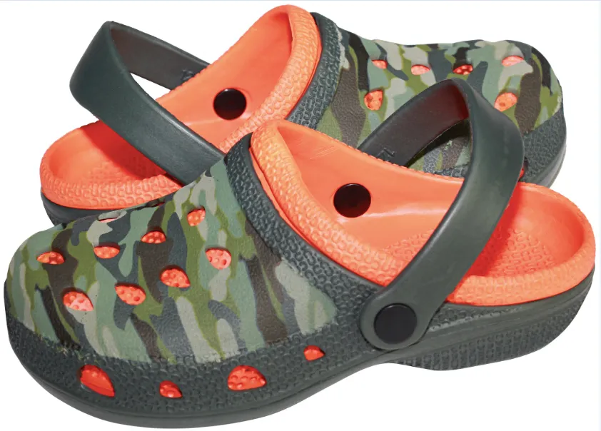 Boys Camo Printed Two Tone Injected EVA Clog with Backstrap