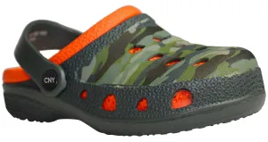 Boys Camo Printed Two Tone Injected EVA Clog with Backstrap