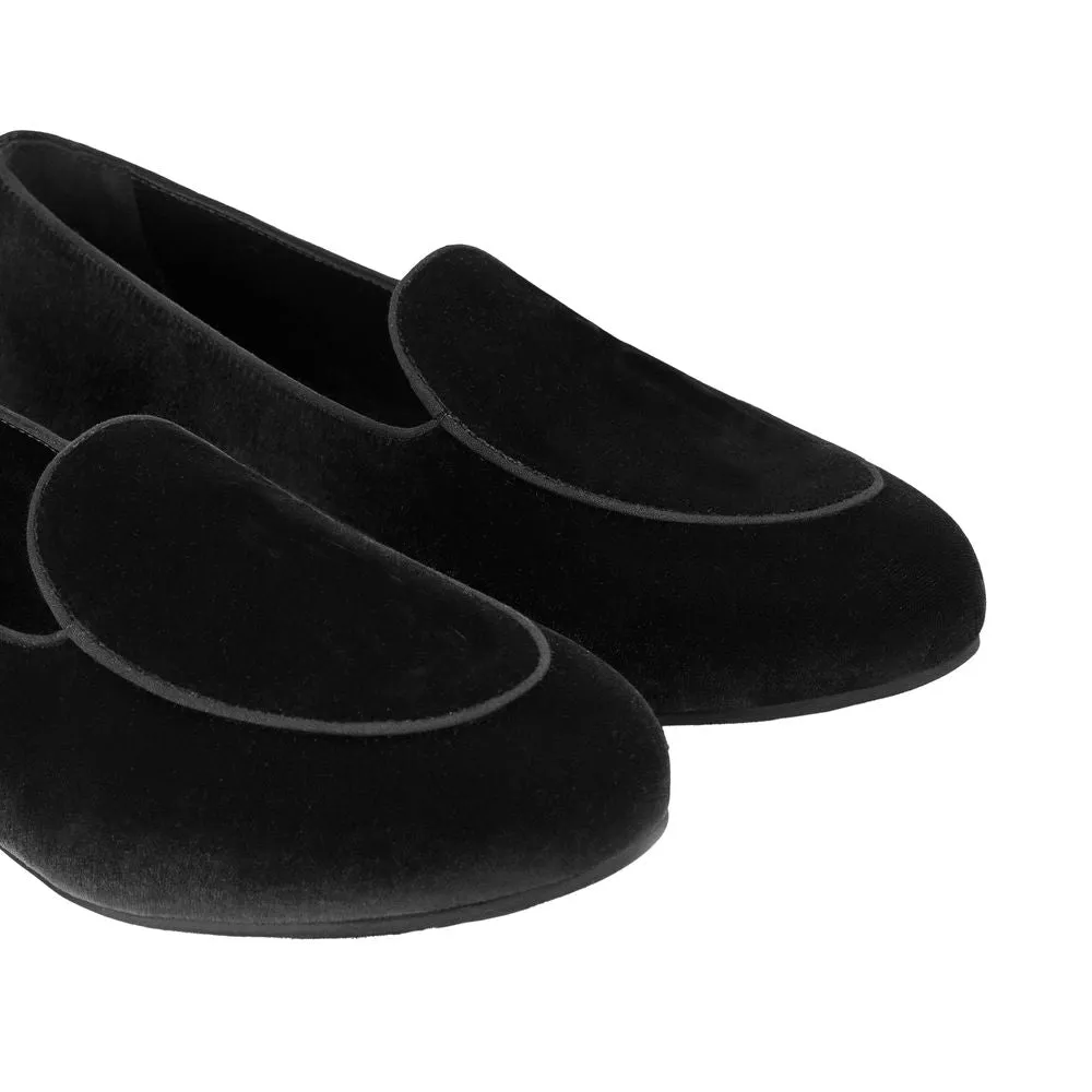 Charles Philip Black Velvet Unisex Loafer