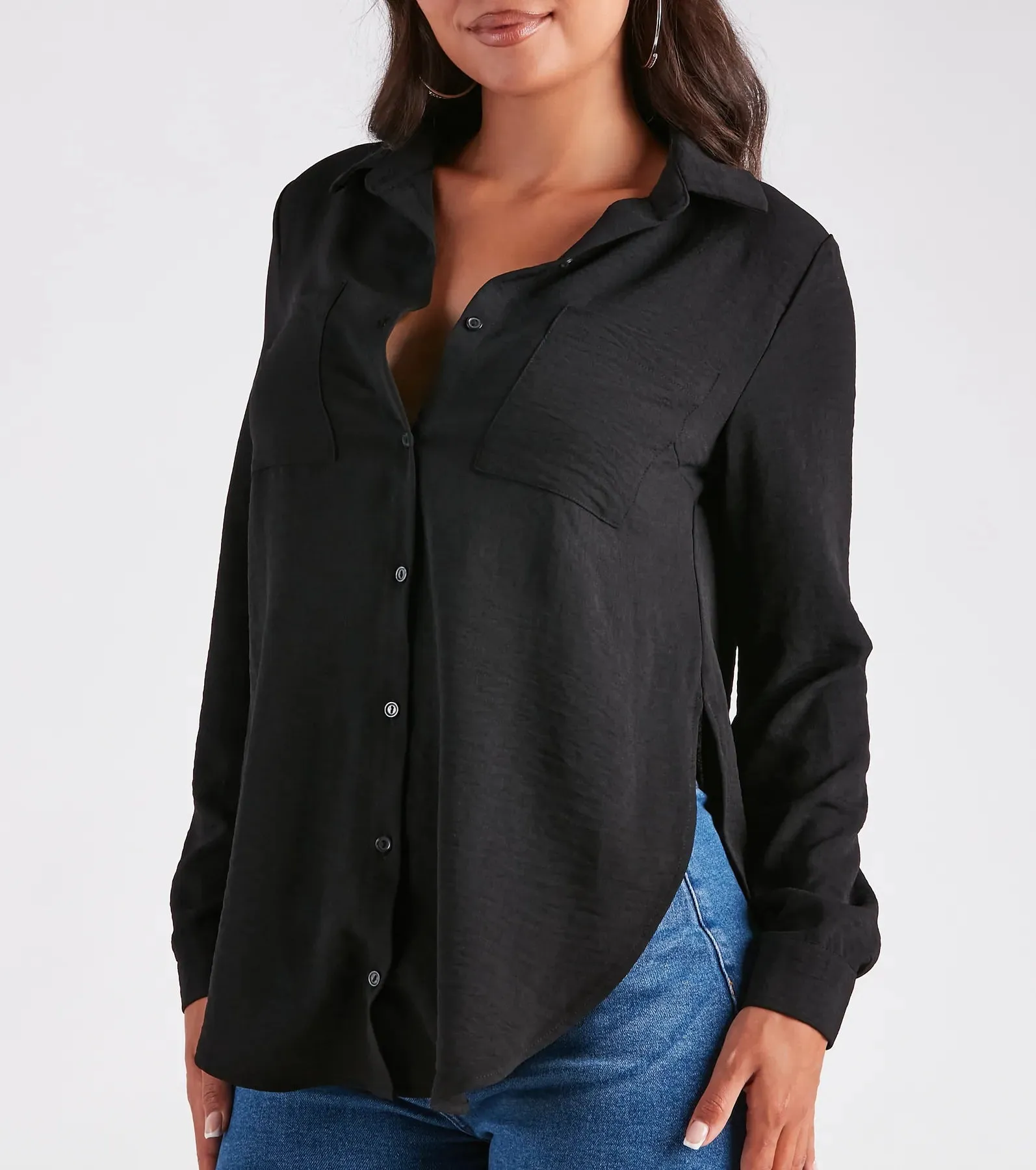 Chic Bliss Long Sleeve Button Up Top