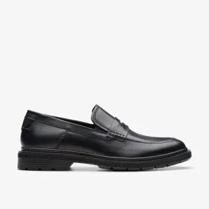 Clarks Men's Burchill Penny Black Leather 26176929