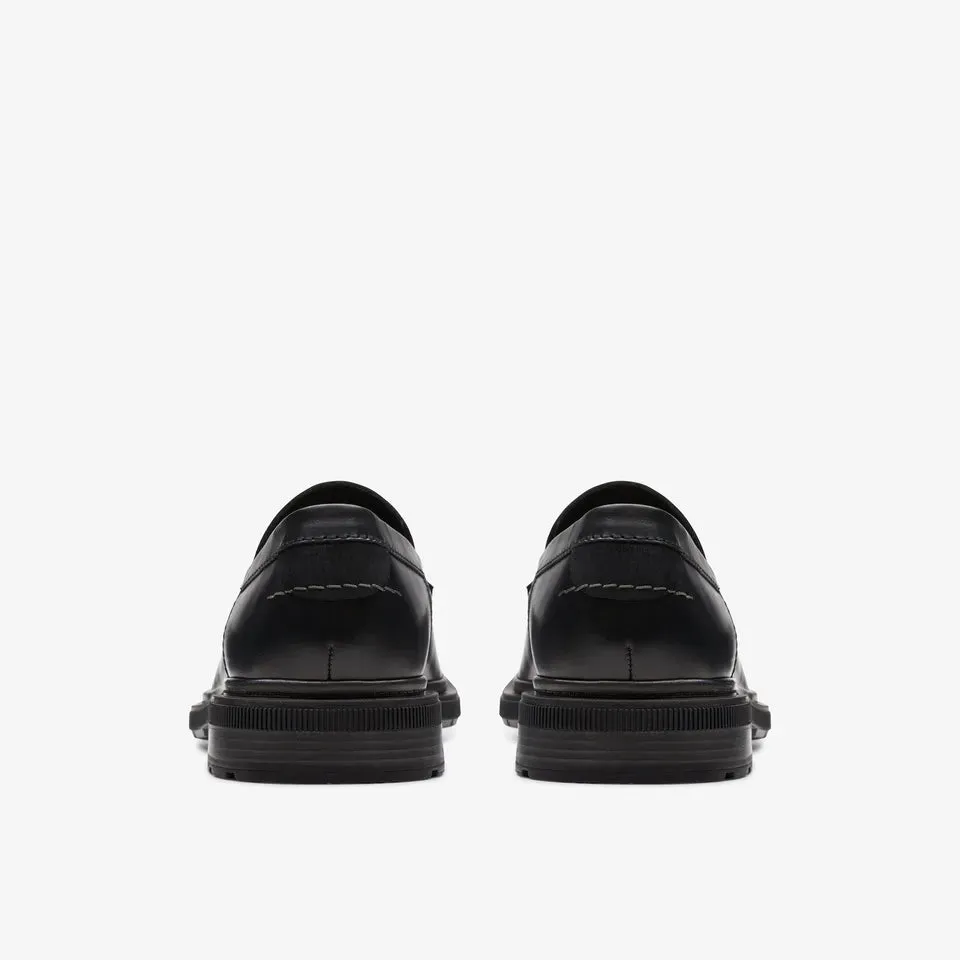 Clarks Men's Burchill Penny Black Leather 26176929