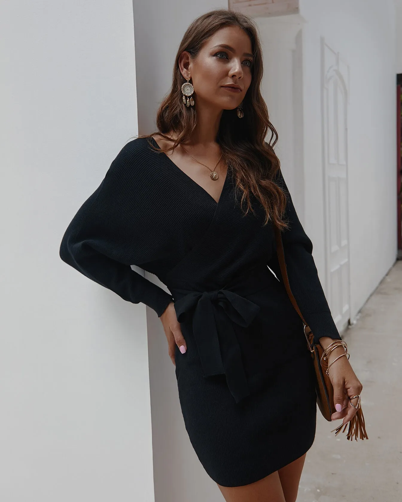 Classy Knit Dress - Black