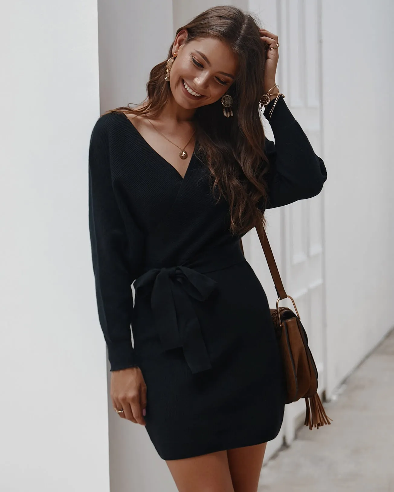 Classy Knit Dress - Black