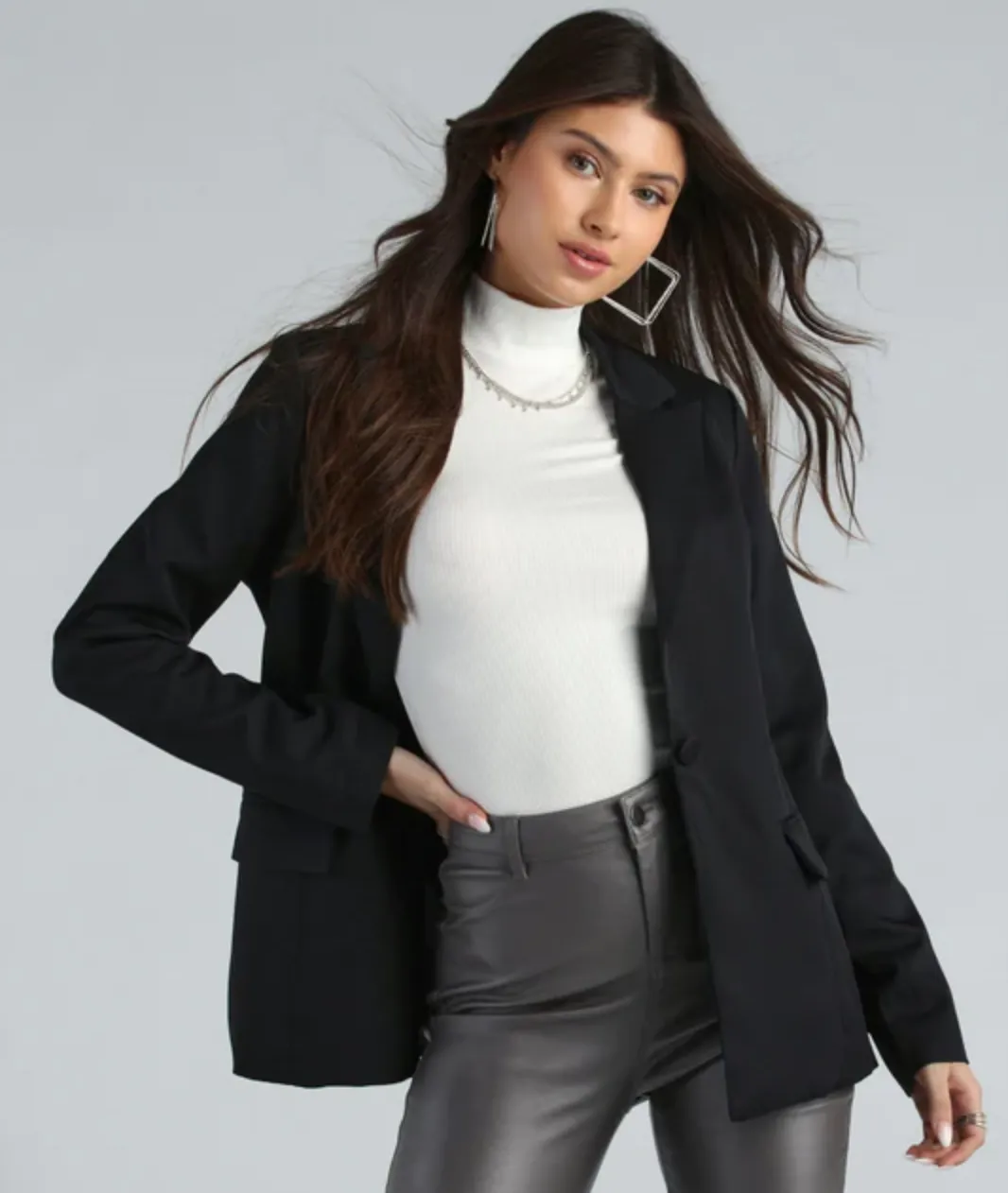 Classy Night Long Sleeve Woven Blazer