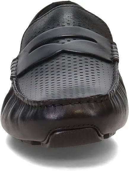 Cole Haan Mens Grand Laser Penny Driver Loafer Black/Black C36651