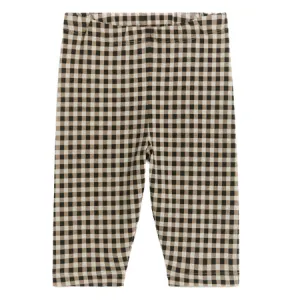 Cream & Brown Relaxed Checked Jersey Trousers