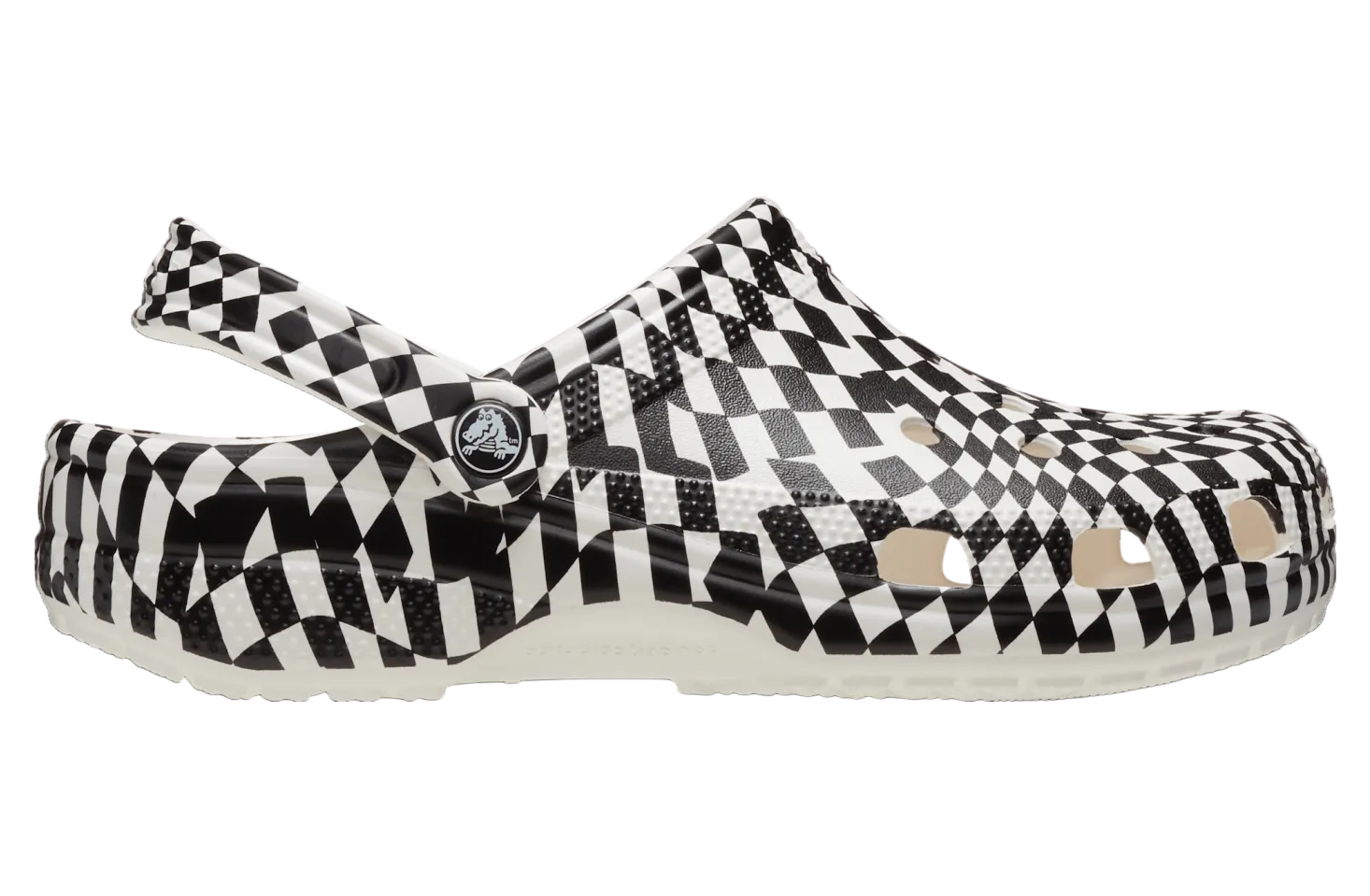 Crocs Unisex Classic Clog - Warped Checker - Black & White