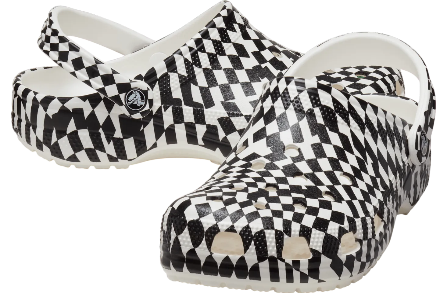 Crocs Unisex Classic Clog - Warped Checker - Black & White