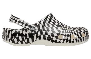 Crocs Unisex Classic Clog - Warped Checker - Black & White