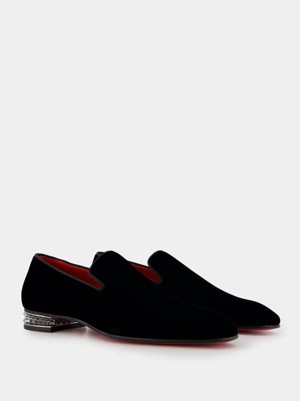 Dandyrocks Crystal-Heeled Velvet Loafers