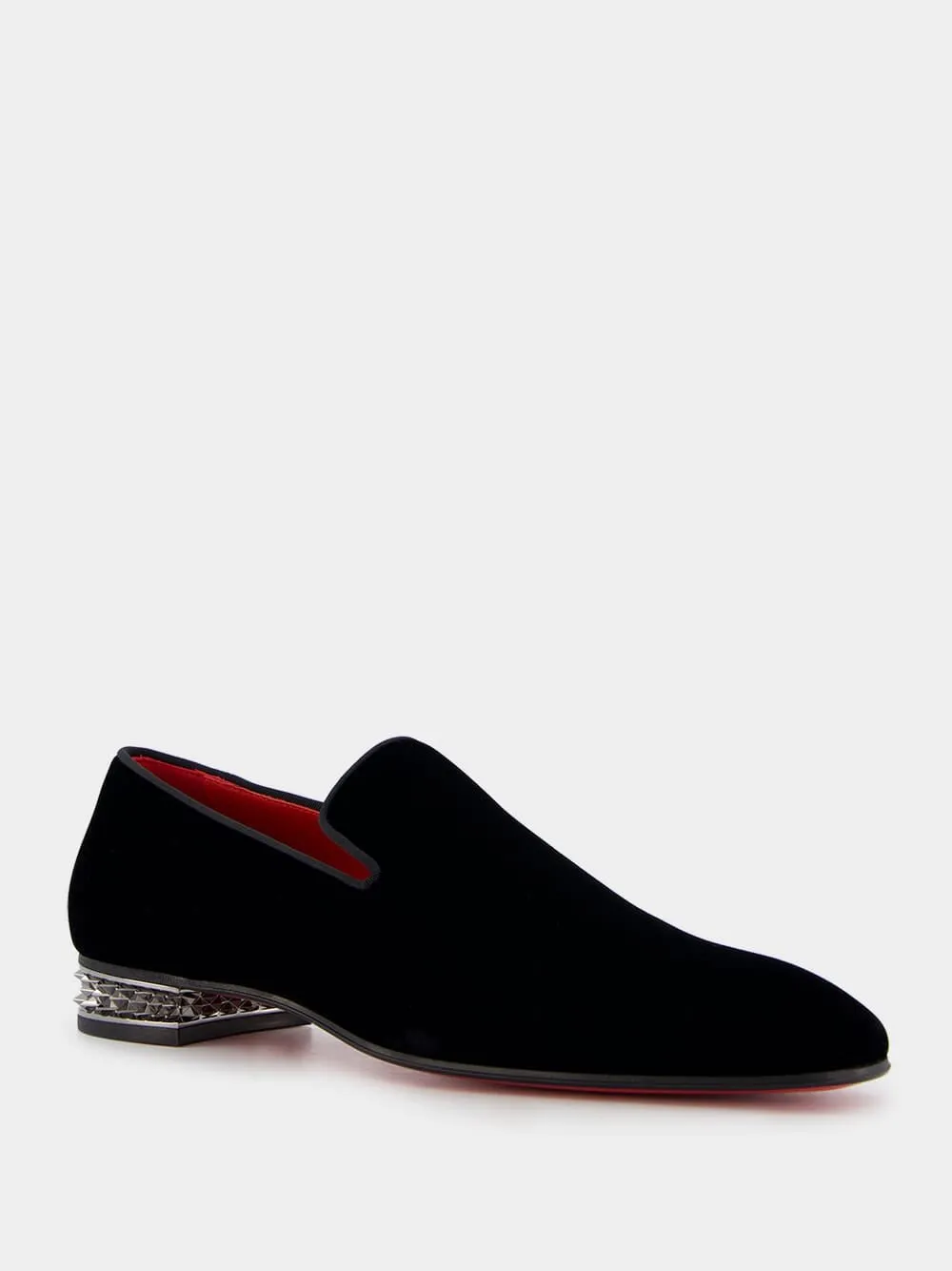 Dandyrocks Crystal-Heeled Velvet Loafers