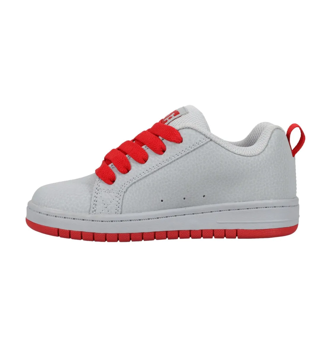 DC SHOES COURT GRAFFIK GREY RED YOUTH TRAINERS