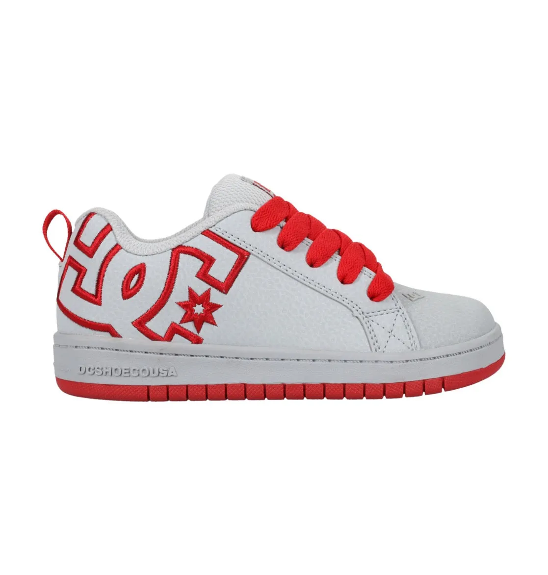 DC SHOES COURT GRAFFIK GREY RED YOUTH TRAINERS