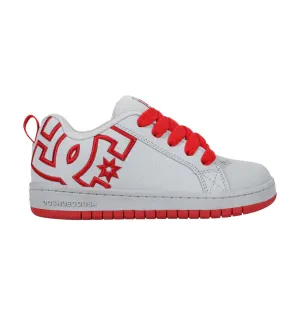 DC SHOES COURT GRAFFIK GREY RED YOUTH TRAINERS