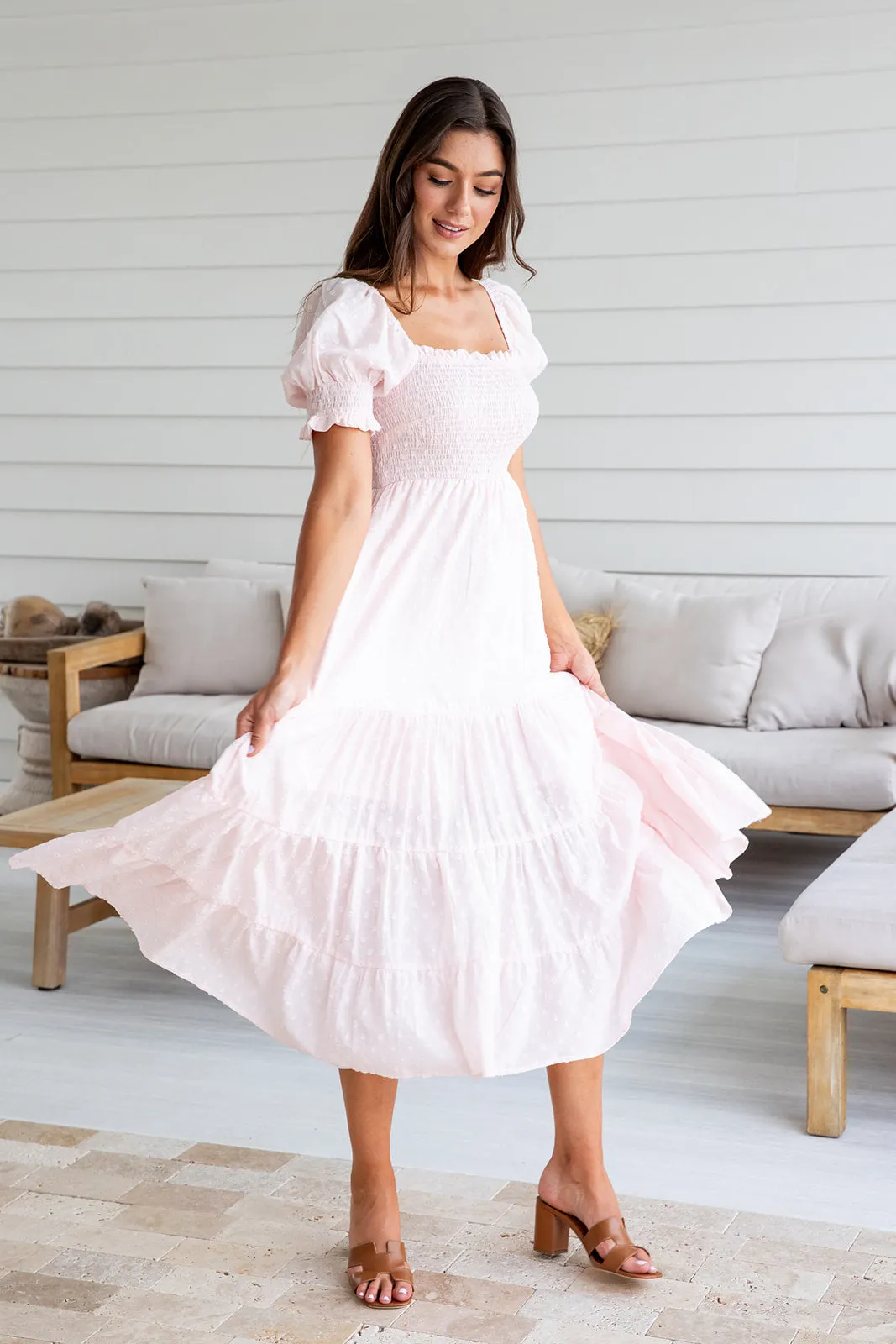 Debbie Midi Dress-Pink