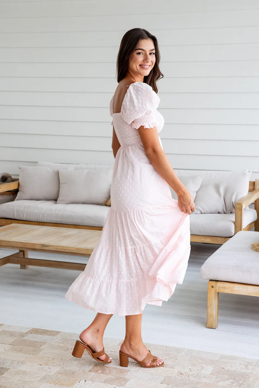 Debbie Midi Dress-Pink