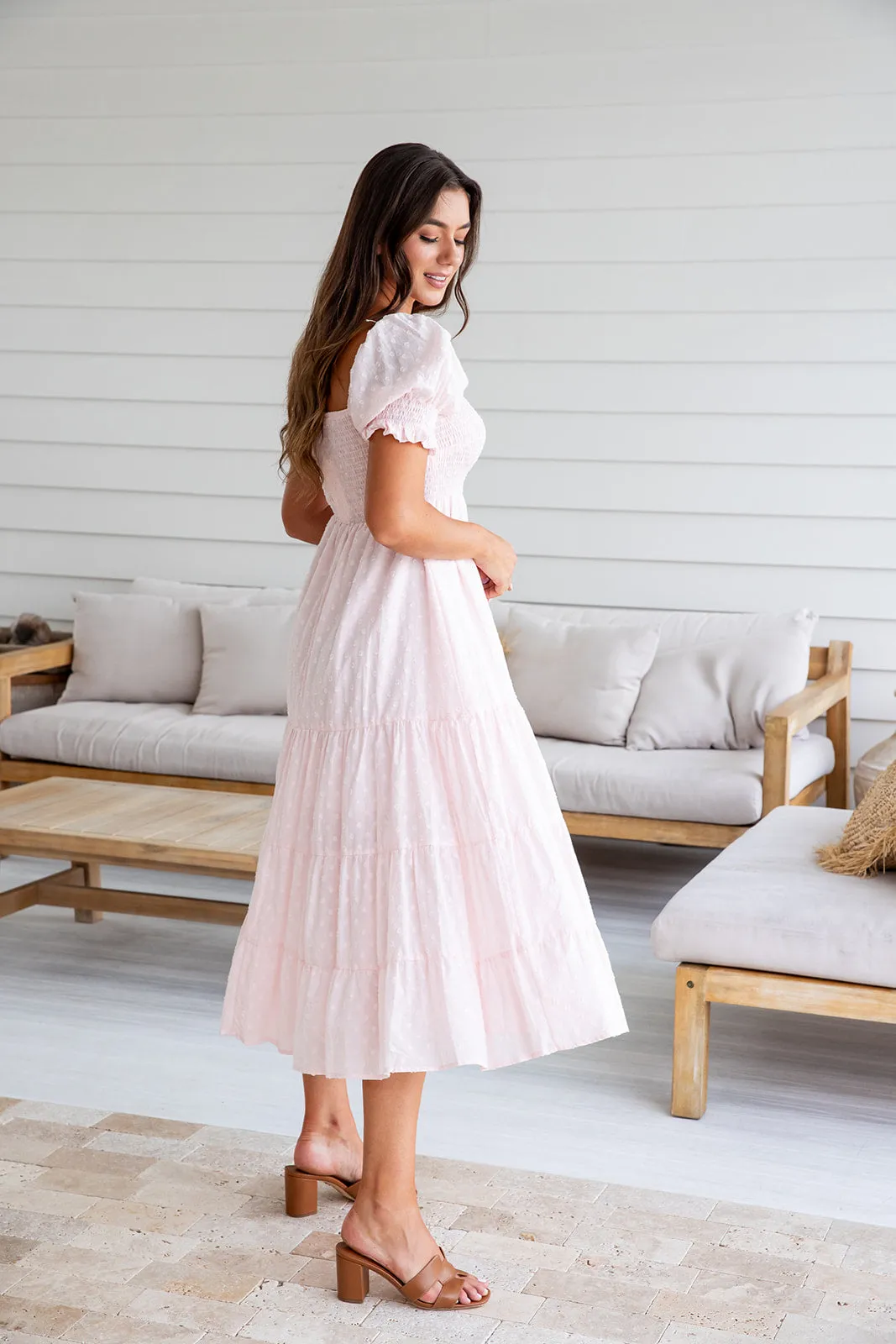 Debbie Midi Dress-Pink