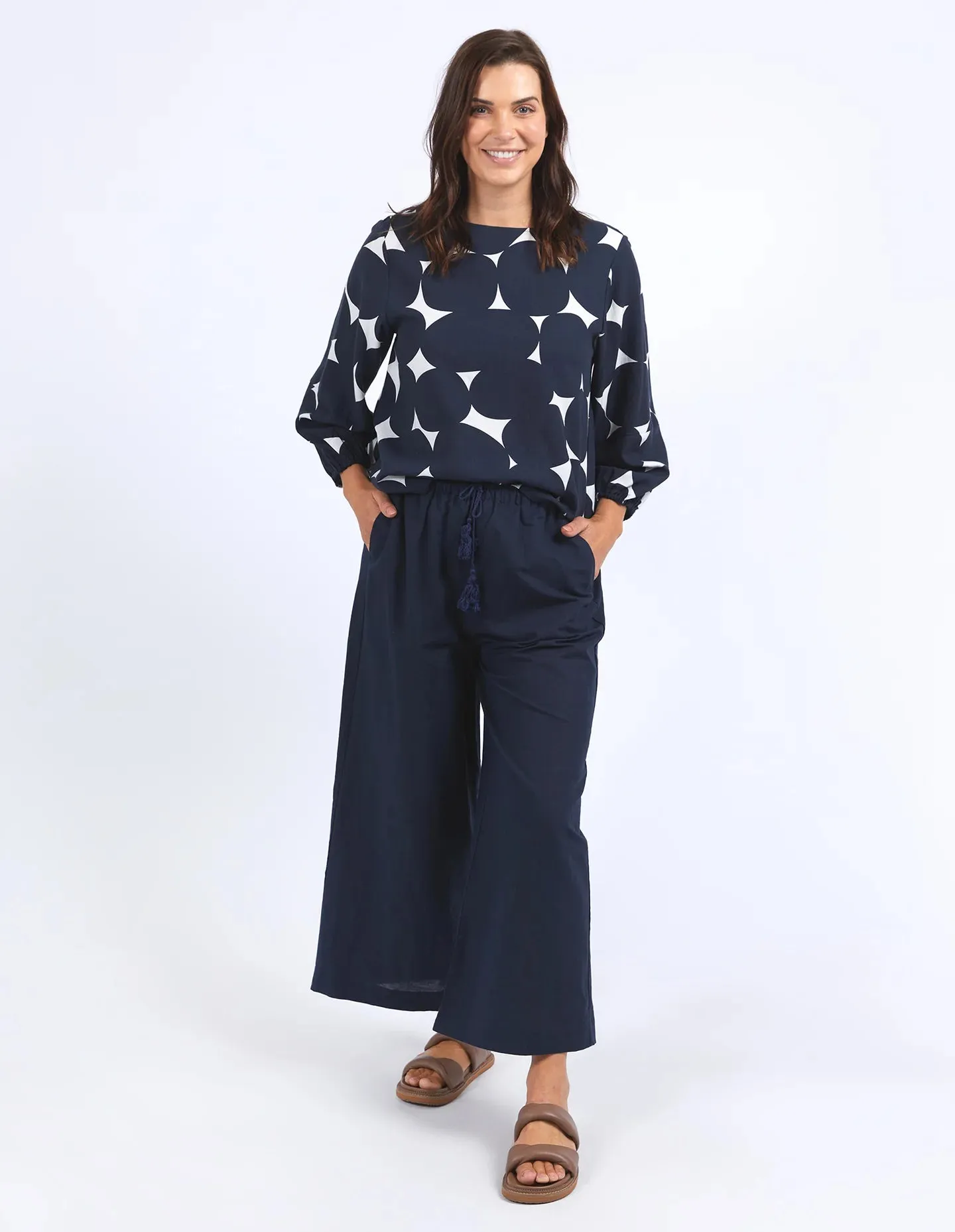 Demi Spot Top - Navy
