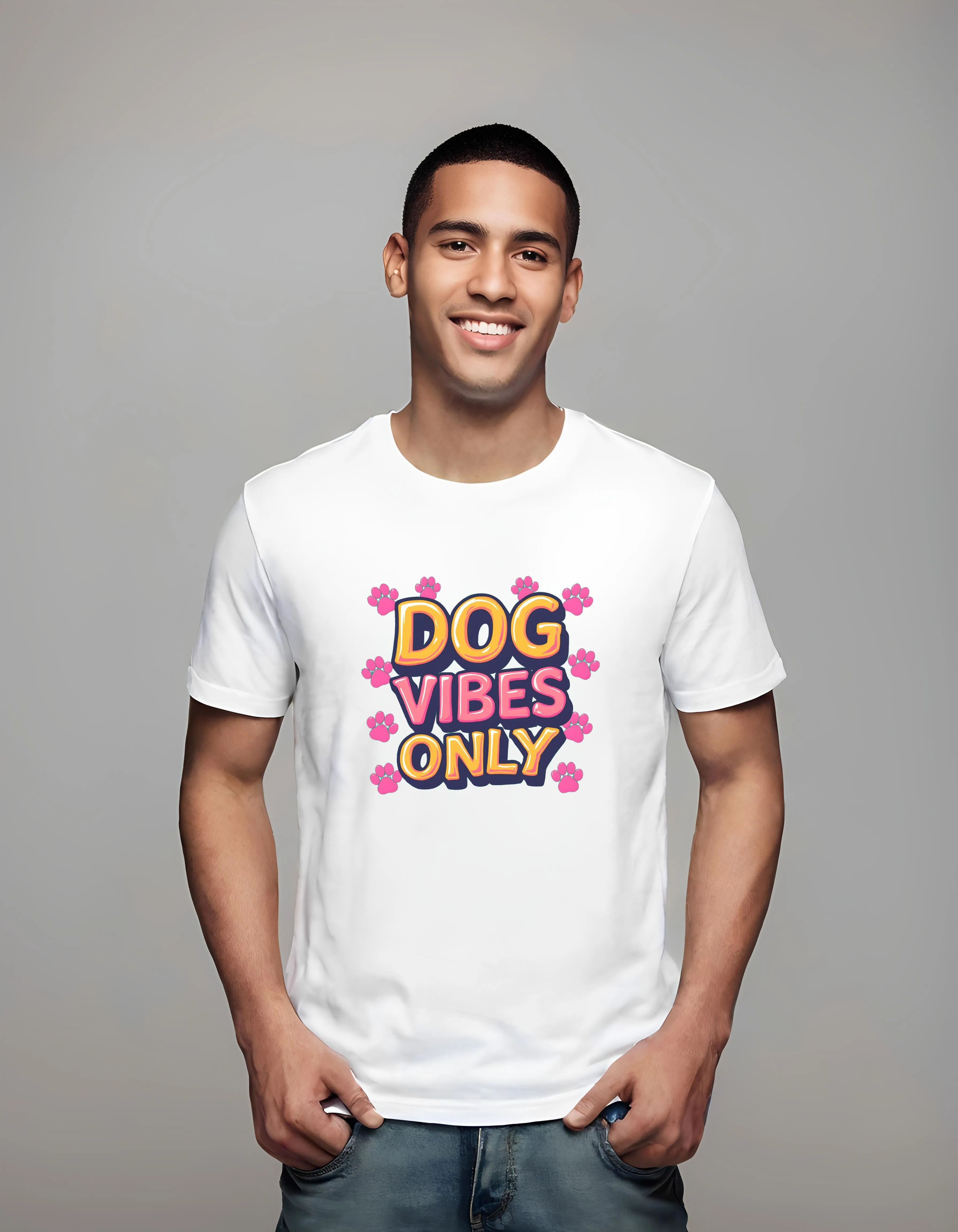Dog Vibes Only Retro Design | Classic T-Shirt (Unisex)