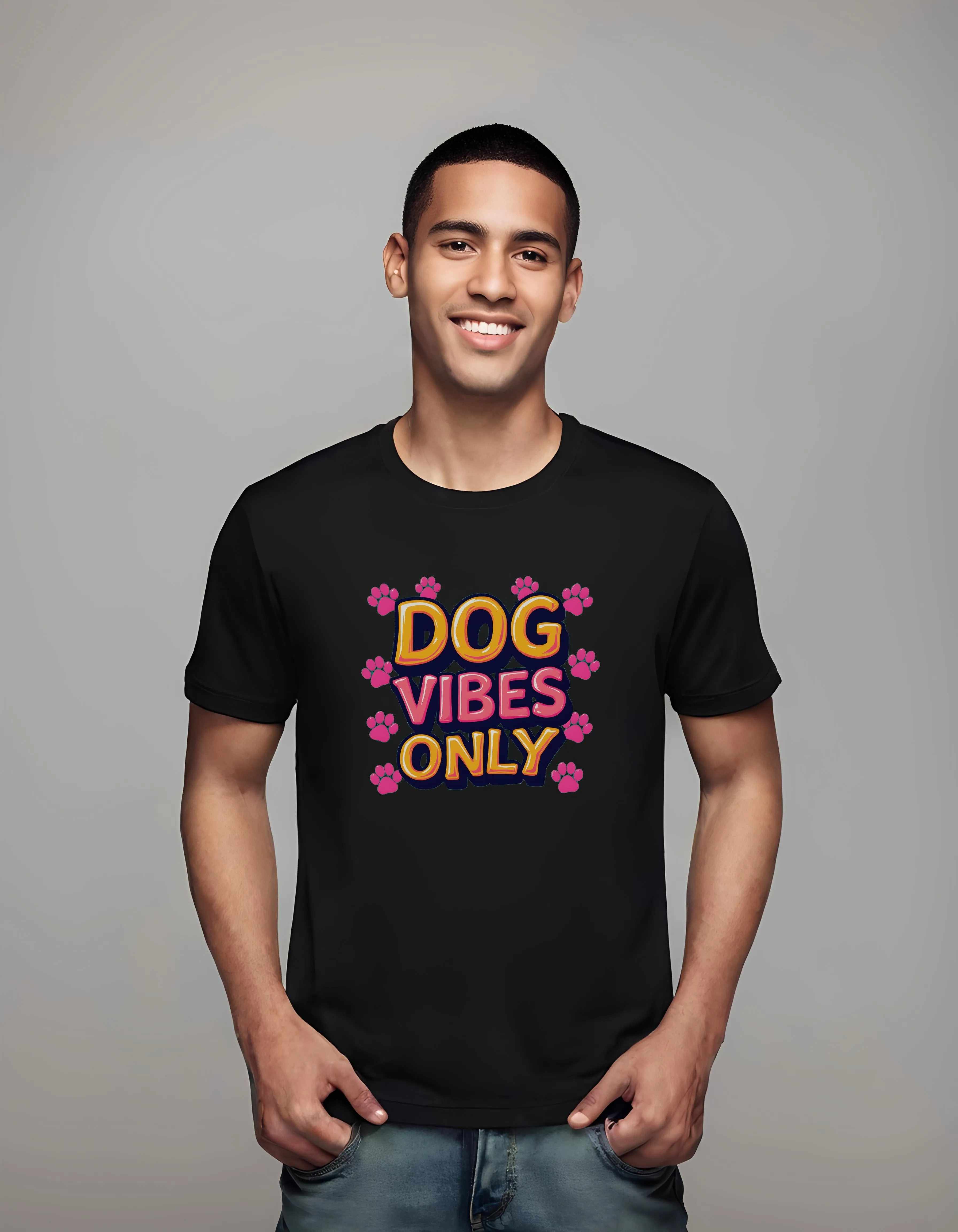 Dog Vibes Only Retro Design | Classic T-Shirt (Unisex)