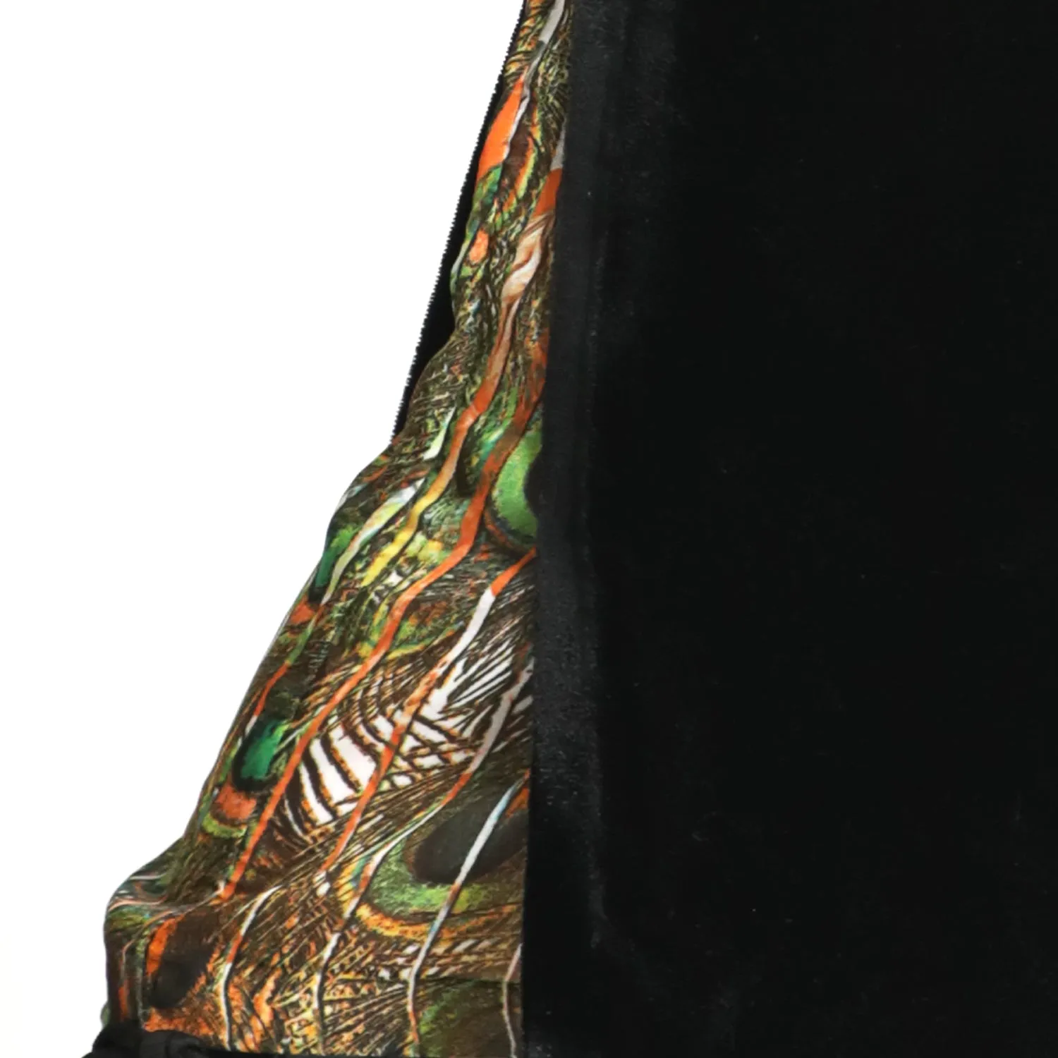 Dress with Slit in Black Velvet And Yellow Silk Belt