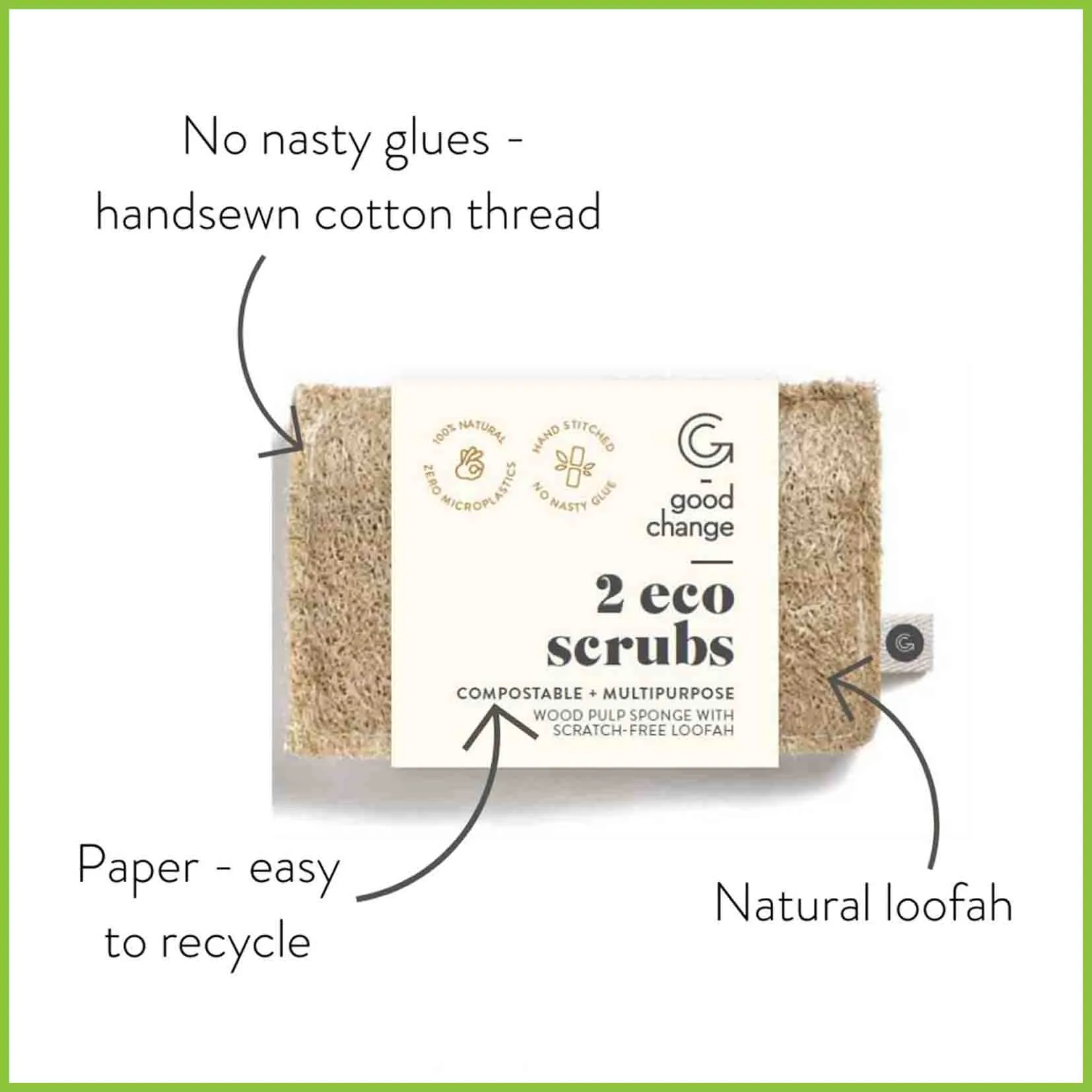 Eco Scrubs - Kitchen Sponge & Scourer - 2 pack - Good Change Store