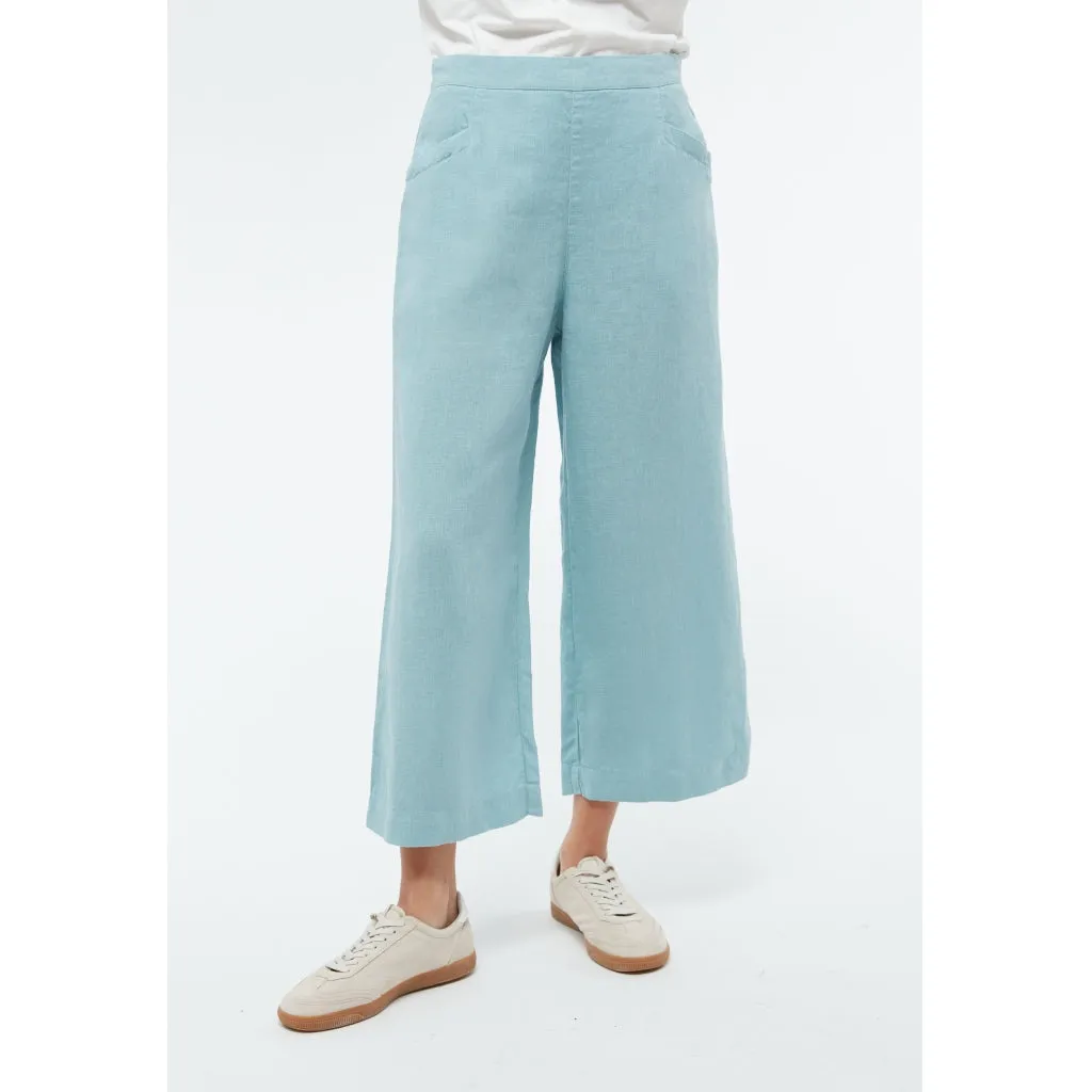Fay linen culotte in irish mint