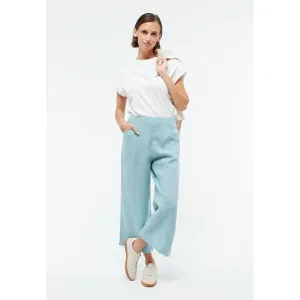 Fay linen culotte in irish mint