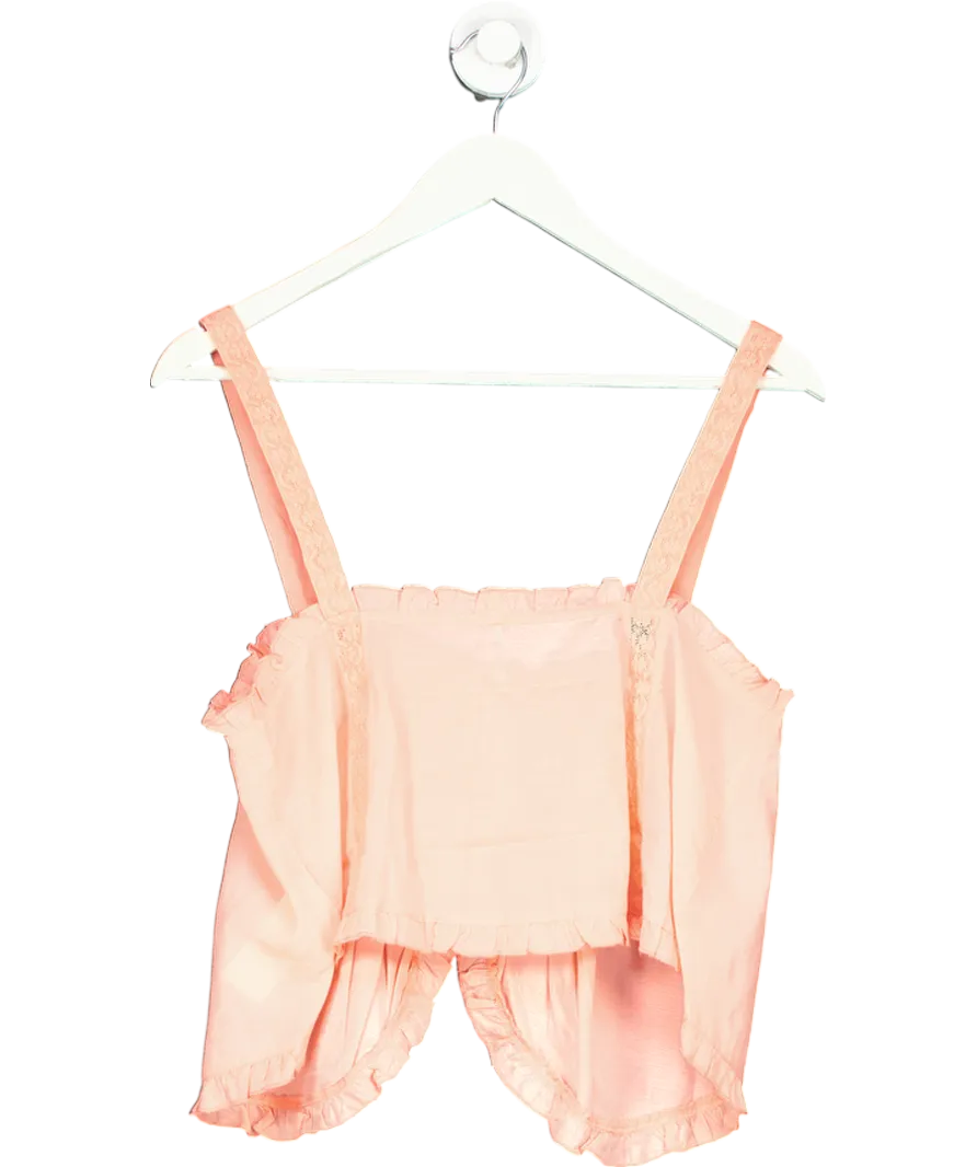 Free People Pink Sweet Sarah Relaxed Square Neck Top UK 8