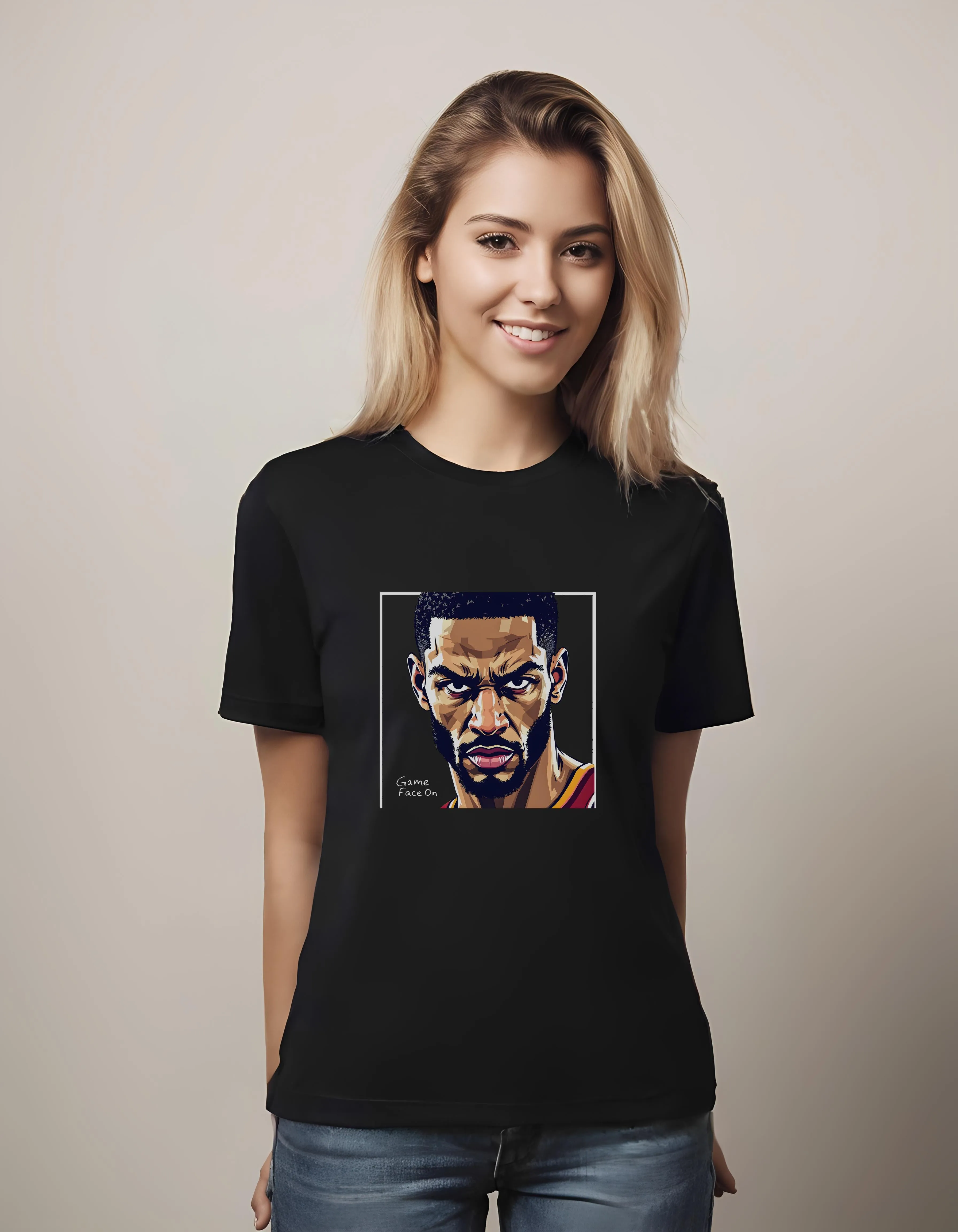 Game Face On Basketball Design | Classic T-Shirt (Unisex)